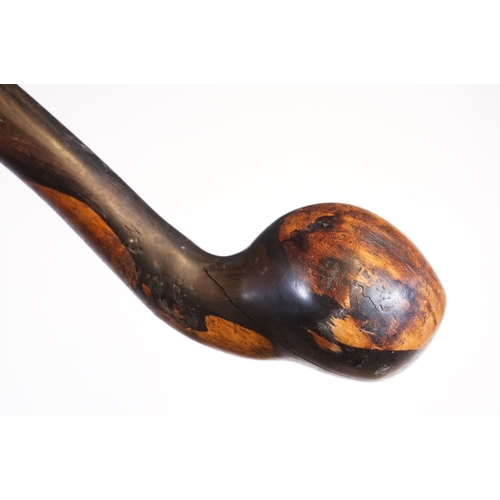 101 - Irish blackthorn shillelagh, 48cm long, a set of four Indian Dhokra figures, each approx 14cm high a... 