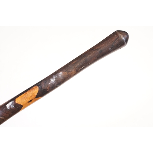 101 - Irish blackthorn shillelagh, 48cm long, a set of four Indian Dhokra figures, each approx 14cm high a... 