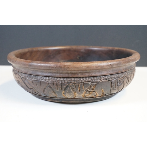 101 - Irish blackthorn shillelagh, 48cm long, a set of four Indian Dhokra figures, each approx 14cm high a... 