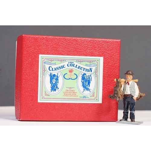 184 - Trophy Miniatures Town and Country ‘ the rabbit man rabbits over shoulder ‘ painted metal model no. ... 