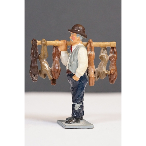 184 - Trophy Miniatures Town and Country ‘ the rabbit man rabbits over shoulder ‘ painted metal model no. ... 