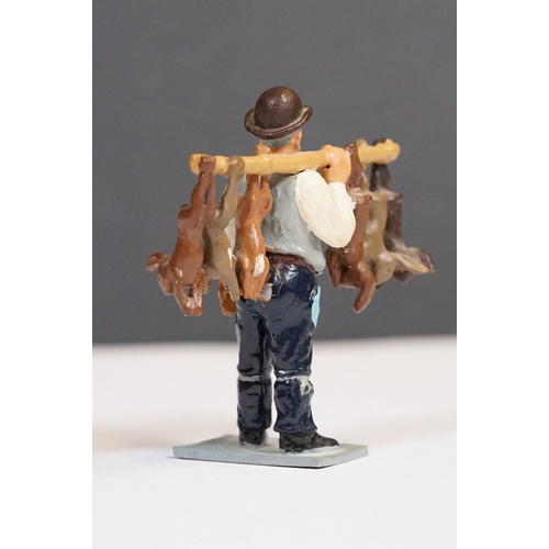 184 - Trophy Miniatures Town and Country ‘ the rabbit man rabbits over shoulder ‘ painted metal model no. ... 