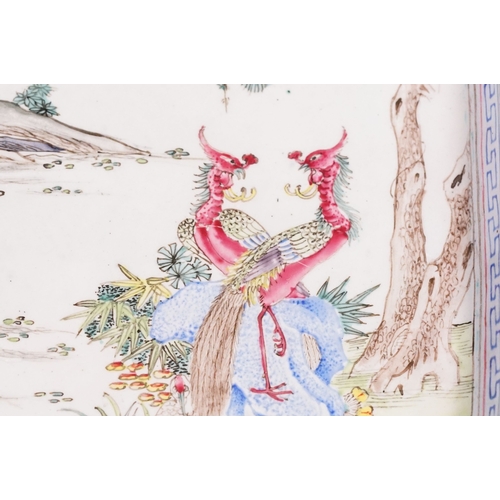 185 - 18th Century Chinese Qing Dynasty Qianlong period Canton enamel dish of square form decorated with v... 