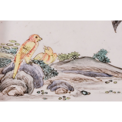 185 - 18th Century Chinese Qing Dynasty Qianlong period Canton enamel dish of square form decorated with v... 