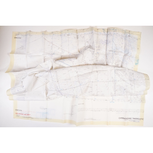 193 - A Royal Air Force / RAF silk escape map covering Israel, Gaza, Iraq, Jordan, Saudi, Amman, Red Sea, ... 