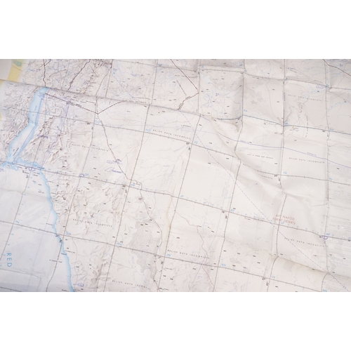 193 - A Royal Air Force / RAF silk escape map covering Israel, Gaza, Iraq, Jordan, Saudi, Amman, Red Sea, ... 