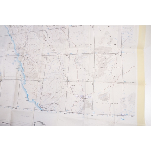 193 - A Royal Air Force / RAF silk escape map covering Israel, Gaza, Iraq, Jordan, Saudi, Amman, Red Sea, ... 
