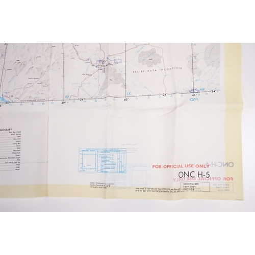 193 - A Royal Air Force / RAF silk escape map covering Israel, Gaza, Iraq, Jordan, Saudi, Amman, Red Sea, ... 