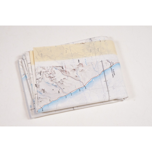 193 - A Royal Air Force / RAF silk escape map covering Israel, Gaza, Iraq, Jordan, Saudi, Amman, Red Sea, ... 