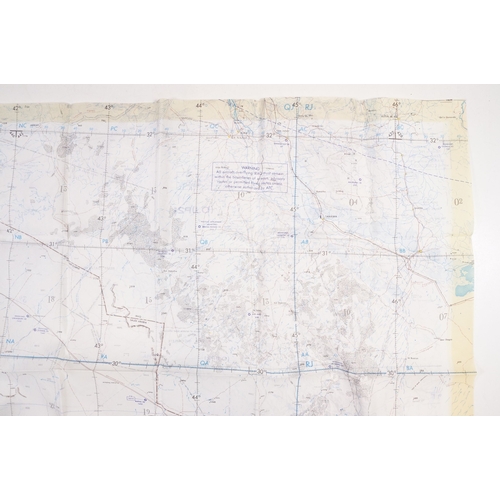 193 - A Royal Air Force / RAF silk escape map covering Israel, Gaza, Iraq, Jordan, Saudi, Amman, Red Sea, ... 