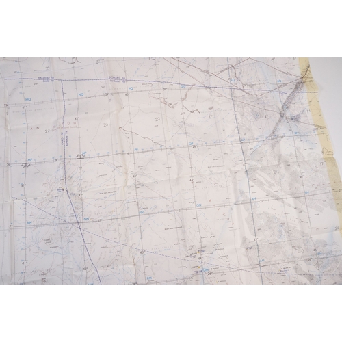 193 - A Royal Air Force / RAF silk escape map covering Israel, Gaza, Iraq, Jordan, Saudi, Amman, Red Sea, ... 