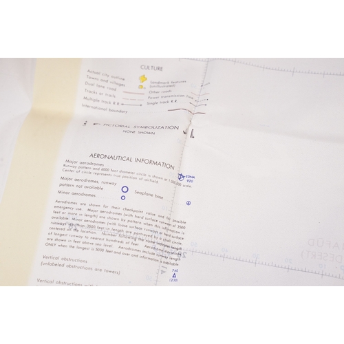 193 - A Royal Air Force / RAF silk escape map covering Israel, Gaza, Iraq, Jordan, Saudi, Amman, Red Sea, ... 