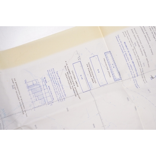 193 - A Royal Air Force / RAF silk escape map covering Israel, Gaza, Iraq, Jordan, Saudi, Amman, Red Sea, ... 