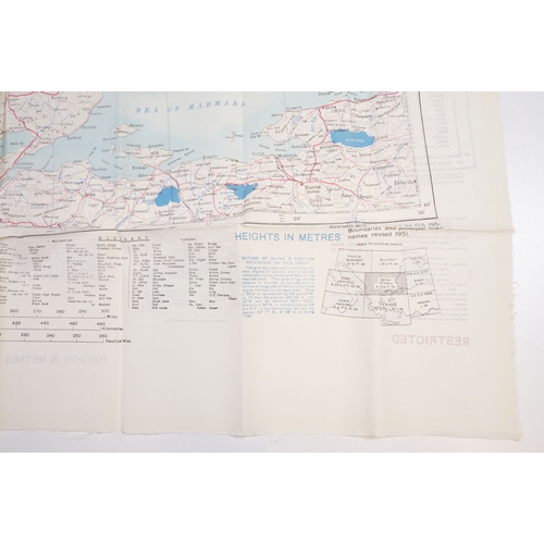 195 - A Royal Air Force / RAF silk escape map covering Greece, Greek Islands, Corfu, Crete, Rhodes, Zante,... 