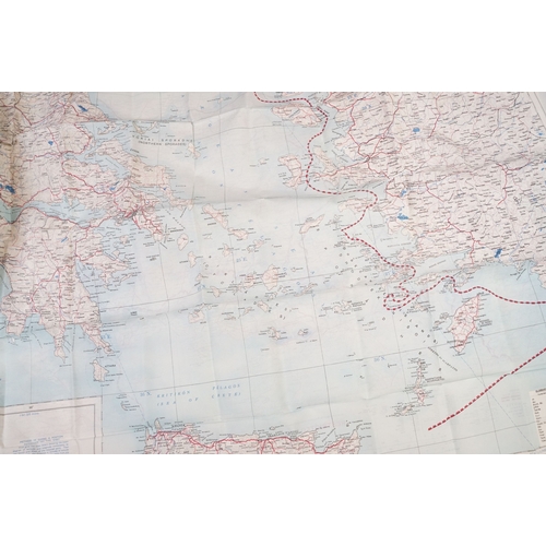 195 - A Royal Air Force / RAF silk escape map covering Greece, Greek Islands, Corfu, Crete, Rhodes, Zante,... 