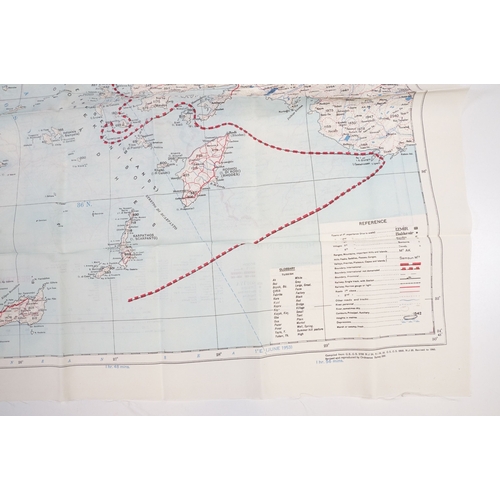 195 - A Royal Air Force / RAF silk escape map covering Greece, Greek Islands, Corfu, Crete, Rhodes, Zante,... 