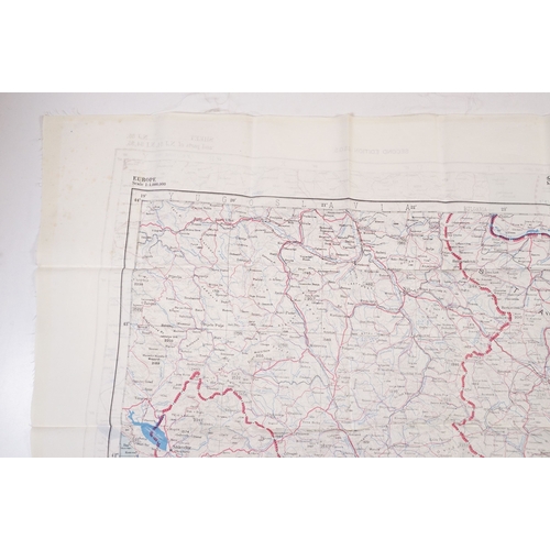 195 - A Royal Air Force / RAF silk escape map covering Greece, Greek Islands, Corfu, Crete, Rhodes, Zante,... 