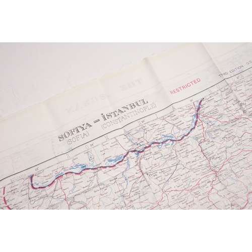 195 - A Royal Air Force / RAF silk escape map covering Greece, Greek Islands, Corfu, Crete, Rhodes, Zante,... 