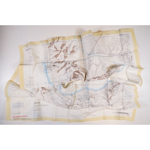 200 - A Royal Air Force / RAF silk escape map covering Yemen, Somalia, Ethiopia, Aden and Djibouti.