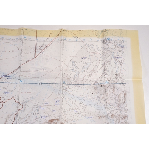200 - A Royal Air Force / RAF silk escape map covering Yemen, Somalia, Ethiopia, Aden and Djibouti.