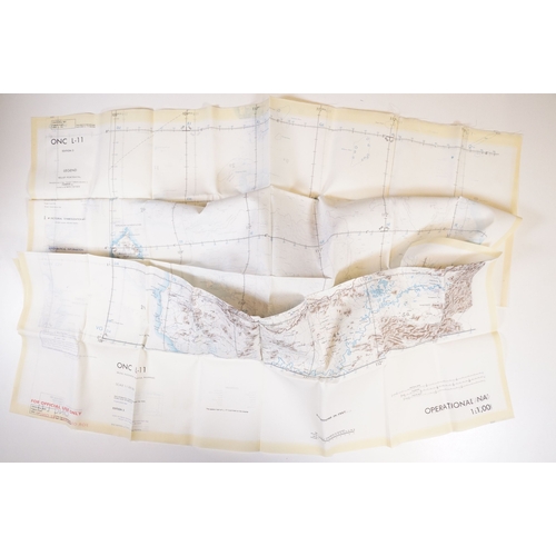 202 - A Royal Air Force / RAF silk escape map covering Indonesia, Malaysia, Brunei, South China Sea Island... 