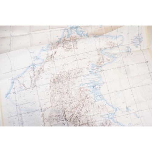 202 - A Royal Air Force / RAF silk escape map covering Indonesia, Malaysia, Brunei, South China Sea Island... 