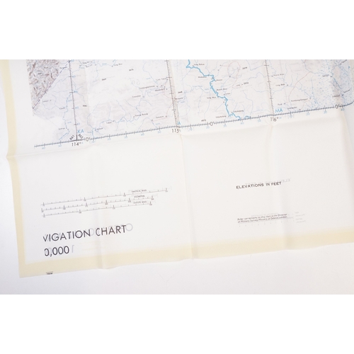 202 - A Royal Air Force / RAF silk escape map covering Indonesia, Malaysia, Brunei, South China Sea Island... 