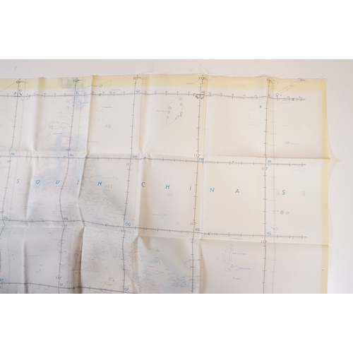 202 - A Royal Air Force / RAF silk escape map covering Indonesia, Malaysia, Brunei, South China Sea Island... 