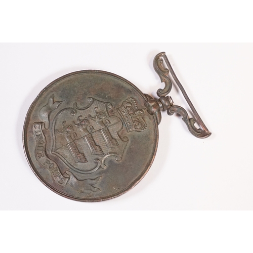 206 - WWI Mercantile Marine Medal awarded to Arthur Brunker, together with an unidentified Victorian bronz... 