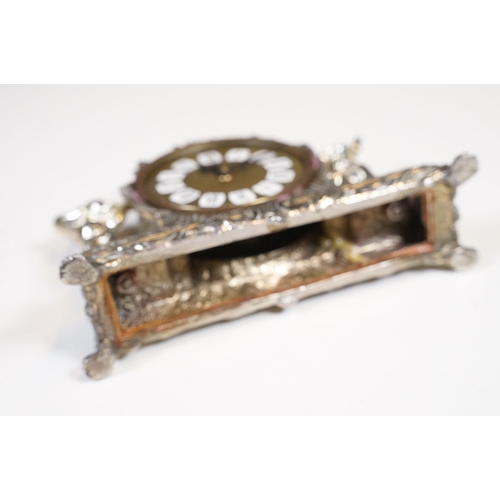 212 - West German Splendex mantle clock adorned with musical cherub decoration