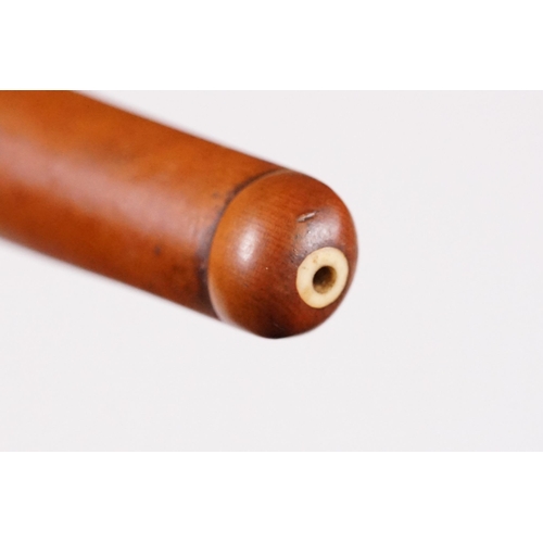 236 - Japanese smoking pipe in the form of a demon, possibly Meiji period with bone inlay, L 11cm