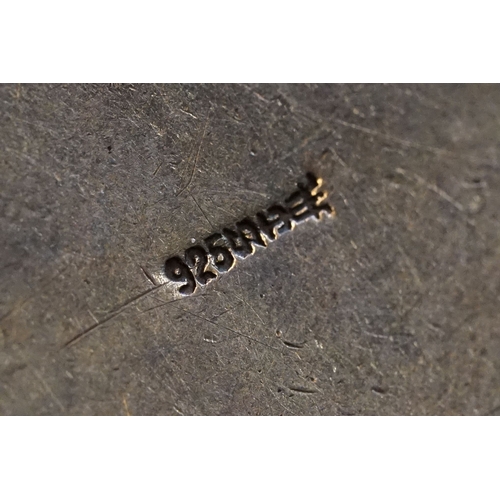 245 - Early 20th Century David Andersen Norwegian sterling silver and green enamel engine turned trinket /... 