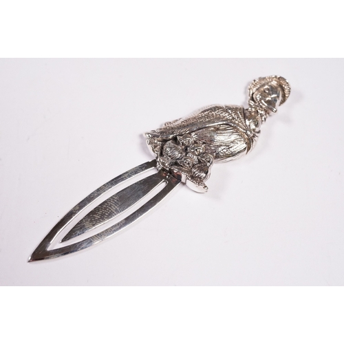 258 - Large silver bookmark.