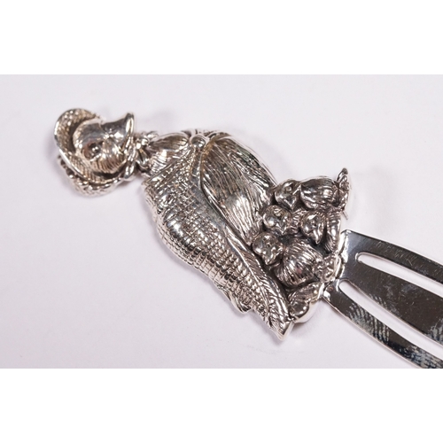 258 - Large silver bookmark.