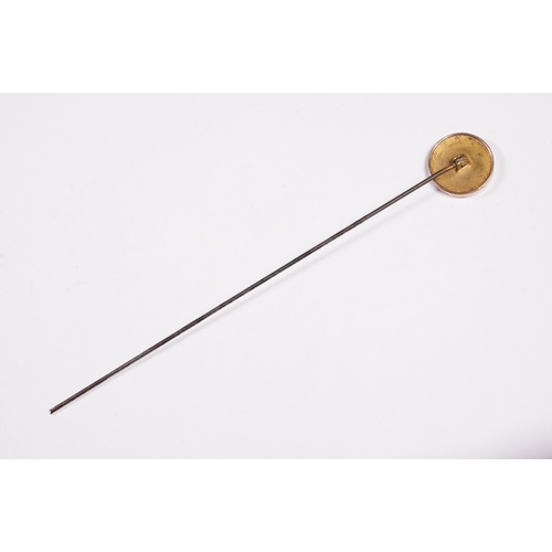 261 - Suffragette Interest - Early 20th Century 'Votes For Women' WSPU brass hat pin with mother of pearl ... 