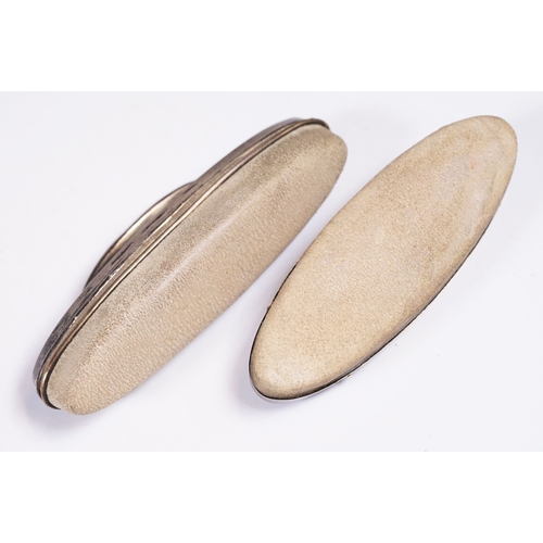 276 - An Art Deco fully hallmarked sterling silver and blue guilloche enamel vanity set to include brush a... 