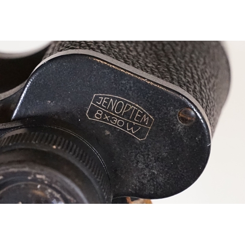 289 - A pair of Carl Zeiss Jena Jenoptem 8x30W field binoculars within original case together with a pair ... 