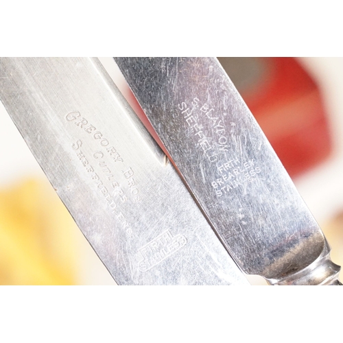 308 - A collection of mixed silver plate flatware to include Mappin & Webb examples and boxed examples tog... 