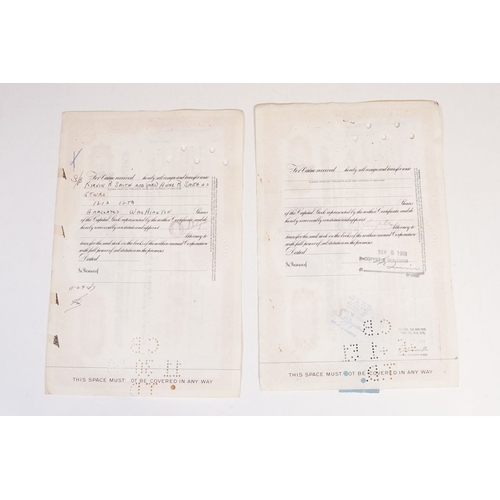 318 - A collection of twenty Century Ribbon Mills share certificates dating 1946 to 1951.