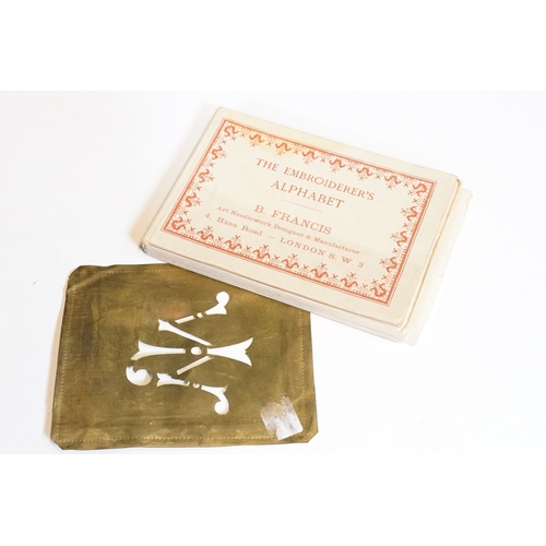 329 - An antique wooden fitted sewing box complete with contents to include needles, thimbles ...etc..