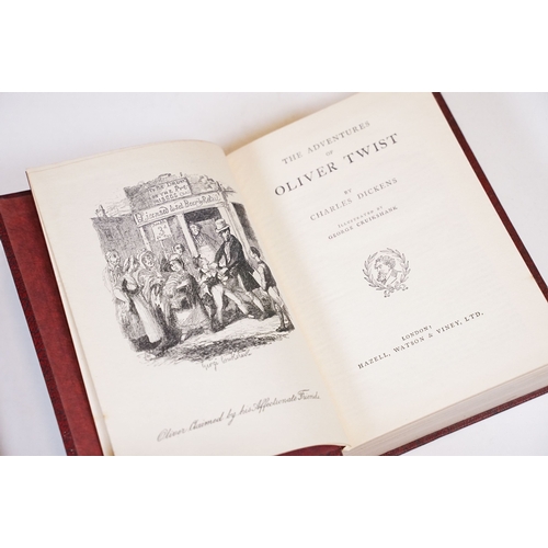 417 - A collection of Charles Dickens hardback books published by Hazell, Watson & Viney Ltd of London.