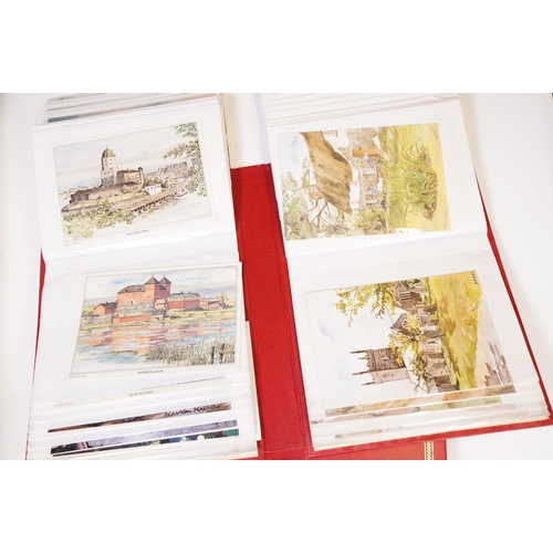 419 - A large collection of judges postcards together with a selection of art cards within two albums.