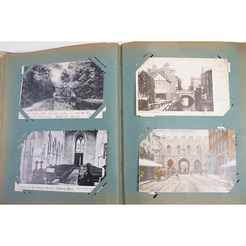 435 - A large collection of early 20th century postcards to include printed and real photo examples, mainl... 