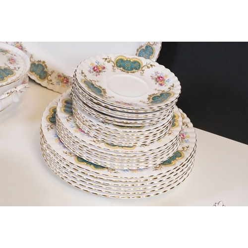 69 - Royal Albert 'Berkeley' part dinner service set to include six dinner plates, six dessert plates, si... 