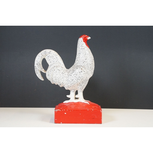 151 - 20th century cast iron door stop in the form of a cockerel, 31.5cm high