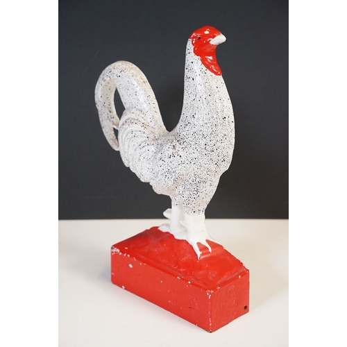 151 - 20th century cast iron door stop in the form of a cockerel, 31.5cm high
