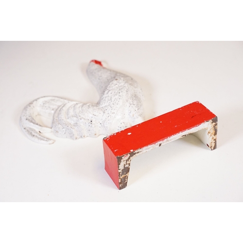 151 - 20th century cast iron door stop in the form of a cockerel, 31.5cm high