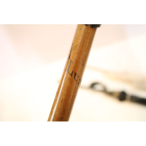 335 - Victorian parasol, with carved ebonised handle and black silk canopy, a Victorian parasol with carve... 