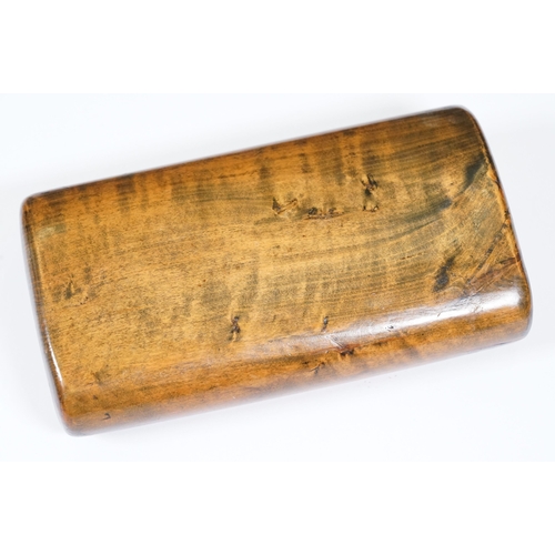 19th century burr walnut snuff box, detailed with a small Mother of ...