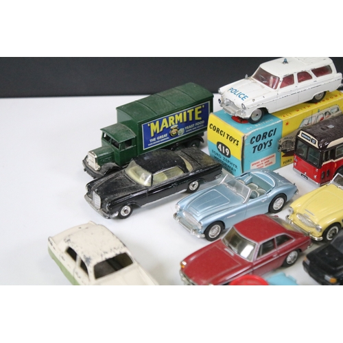 1407 - 28 Diecast models from the mid 20th C diecast models to include 3 x Corgi Austin A60 Driving School,... 